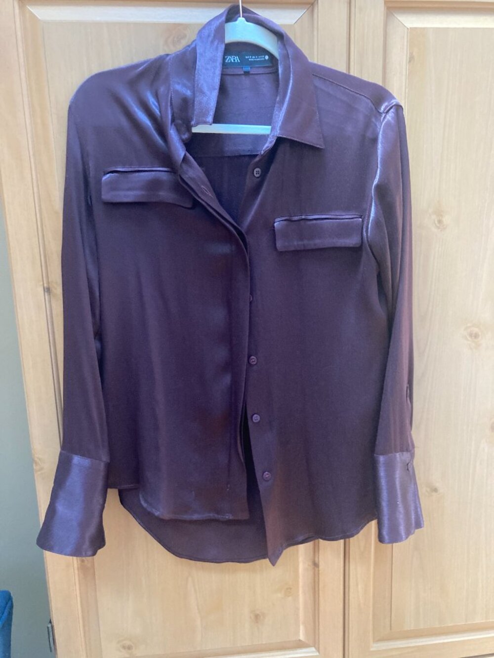 ZARA SATIN EFFECT POCKET SHIRT ZW COLLECTION Size Small - Picture 3 of 8